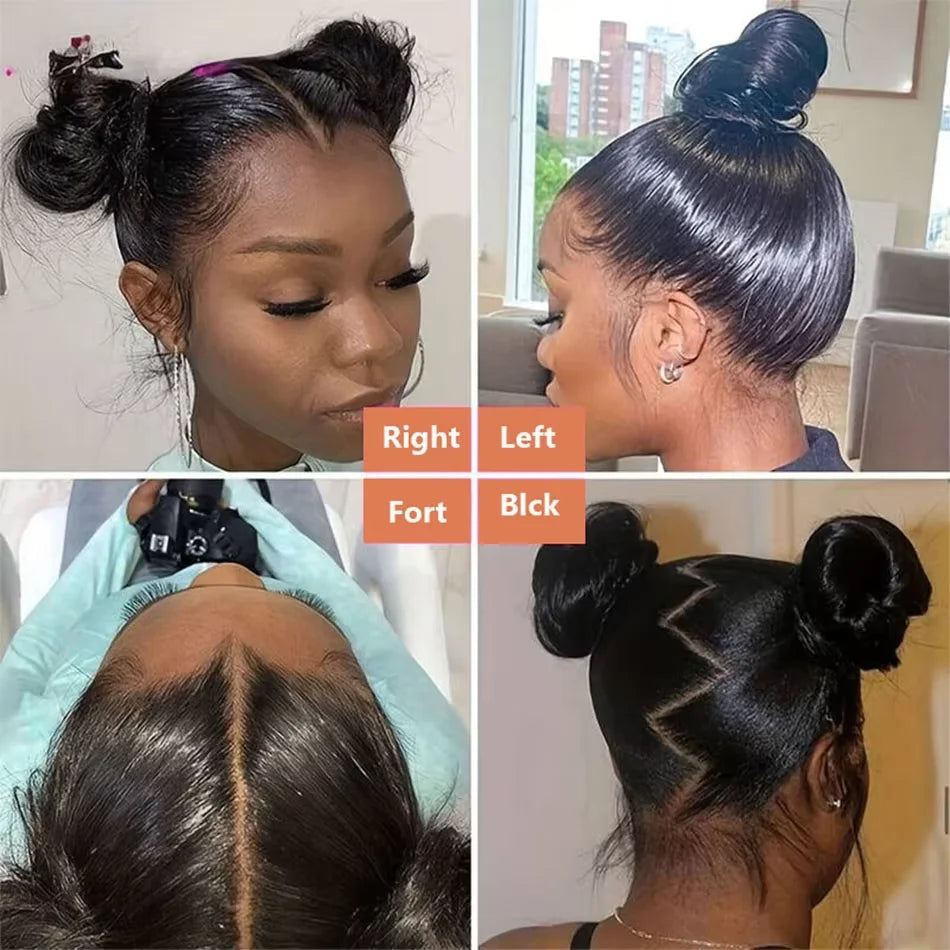 30 Inch Natural Black 360 Lace Front Straight Human Hair Wigs 360 HD Transparant Full Lace Glueless Wigs Human Hair Pre Plucked