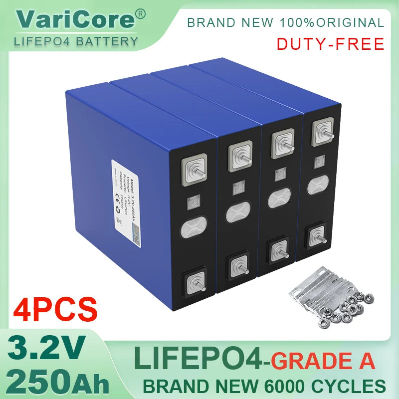 4pcs VariCore 3.2V 360Ah 340Ah 100AH 20Ah 15Ah LiFePO4 Cells Lithium-Iron Phosphate for 4S 12V 24V 48V EV Golf Cart Power Tools