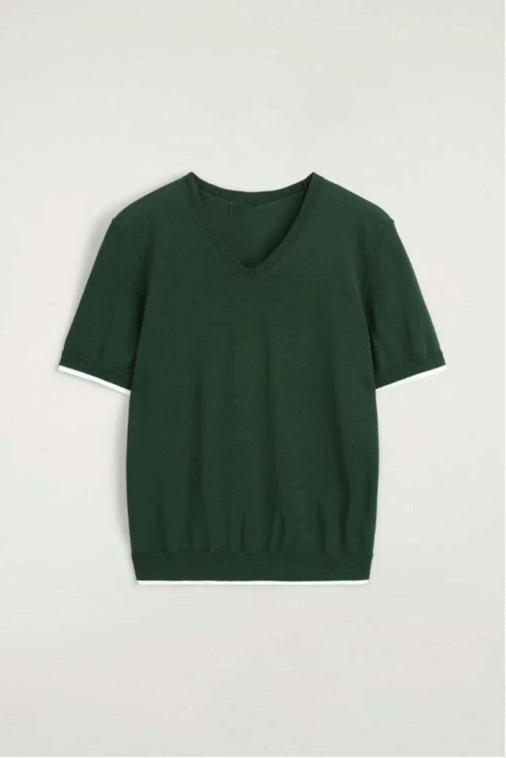 XIMIAN APPAREL 2026 YAZHIMEI Traf Cos Spring New Style of Ladies' Casual Standard Style Green Layered V-Neck Knitted Sweater