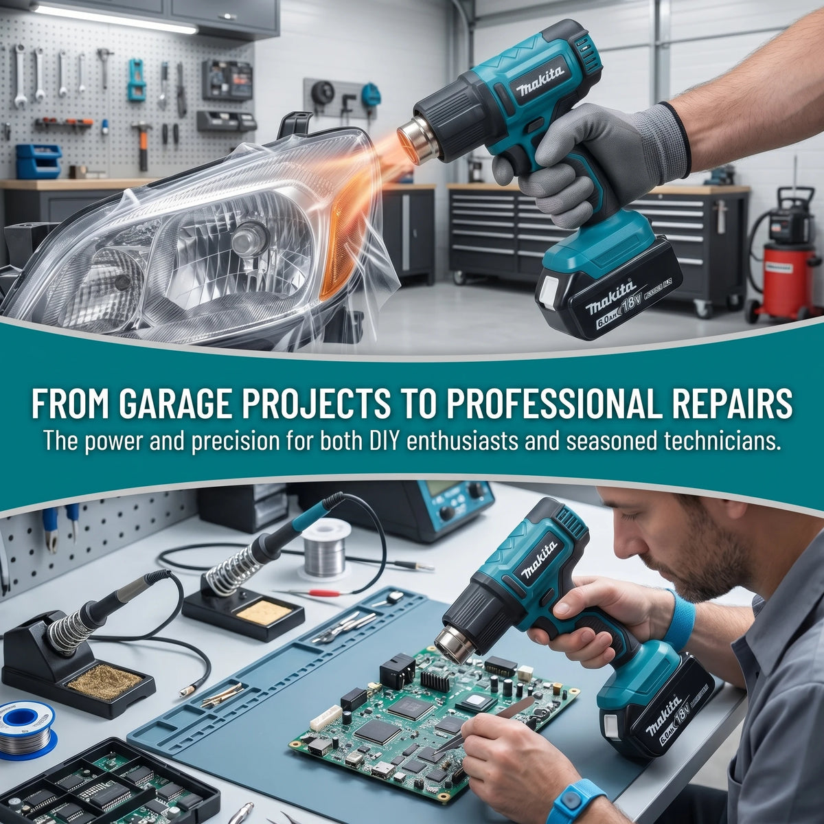 Makita 540°C Temperature Control Heat Gun 18V Cordless Handheld Hot Air Gun With LED Display Soldering Thermal Blower Tool