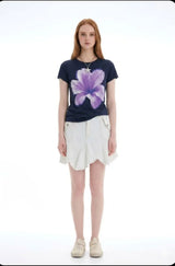 Spain New Fashion Comfortable Stretch Slim, Loose Stripes and Other Short-Sleeved T-Shirts