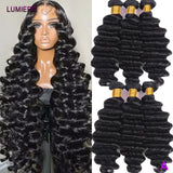 Loose Deep Wave Bundles Virgin Raw Brazilian Human Hair Weave 1/3/4 Bundle Deals Hair Extension Double Weft Wholeasle 30"