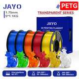 JAYO 3D PETG/PLA/PLA PLUS Filament 1.75mm PLA Filament 5 Rolls For Bambu FDM 3D Printer Neatly Wound 3D Printing Material for 3d