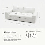 Cloud Couch Sectional 81.1'' Oversized Modular Deep Seat Sofa Comfy White Cloud Couch with Washable Cover for, Customized