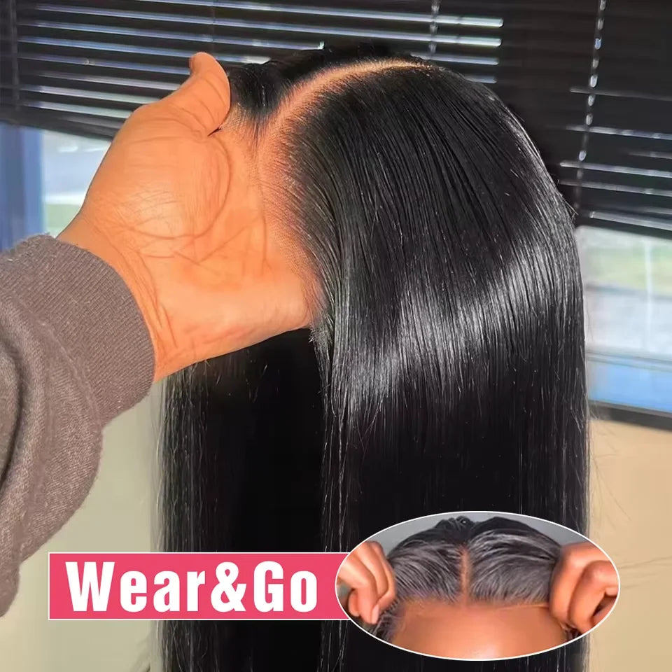 30 40 Inch 13x4 13x6 HD Transparent Bone Straight Lace Front Wigs 4x4