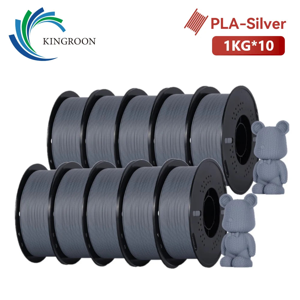KINGROON 10KG PLA Filament For 3D Printer 1.75mm Wholesale 3d Printing Wire Materials Neatly Wound Vacuum Packaging Fast Ship