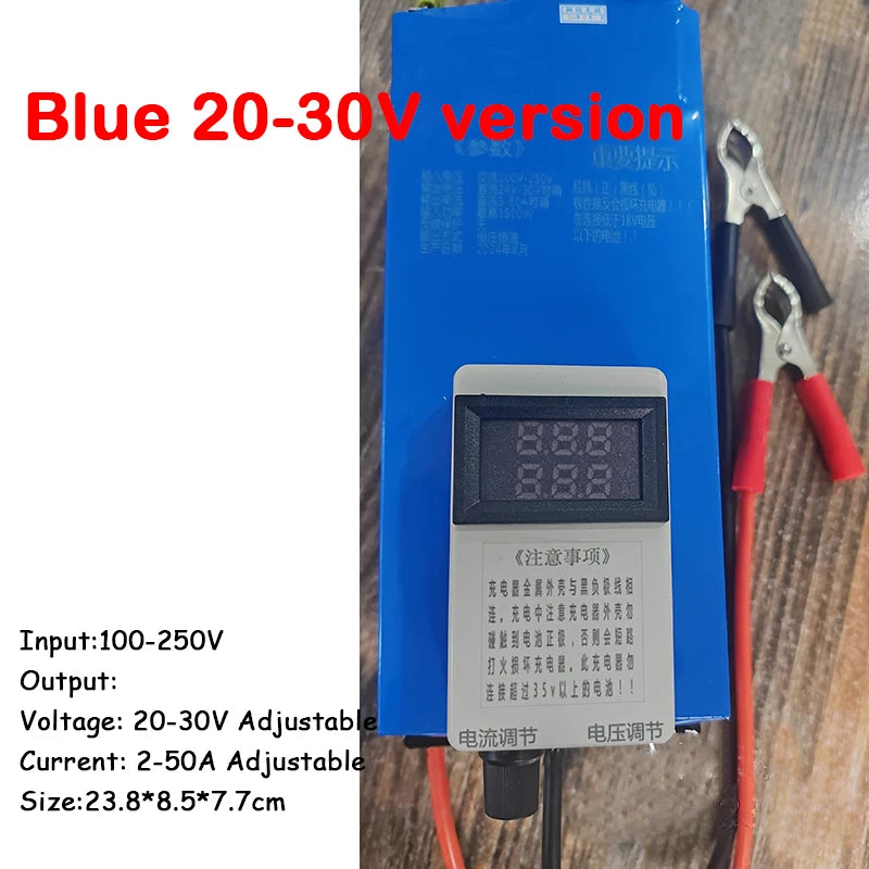 1A - 50A 40A Current 2V~ 30V Voltage Adjustable Charger 12V 14.6V 24V 29.2V 3.65V Lifepo4 Li-ion Lipo Lithium Fast Charge 4S 8S