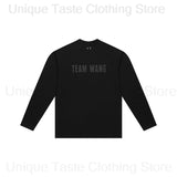 ‌Jackson Wang Same T Shirt TEAM WANG Letter Print High Quality Version Cotton Autumn Long Sleeve Tee Tops Men Women T-shirt