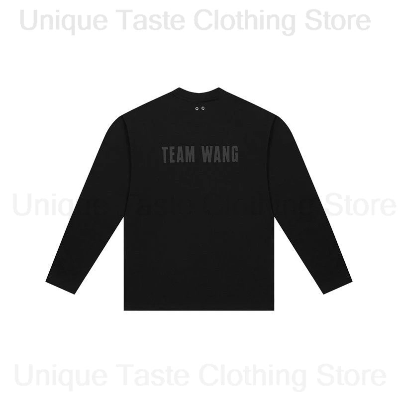 ‌Jackson Wang Same T Shirt TEAM WANG Letter Print High Quality Version Cotton Autumn Long Sleeve Tee Tops Men Women T-shirt