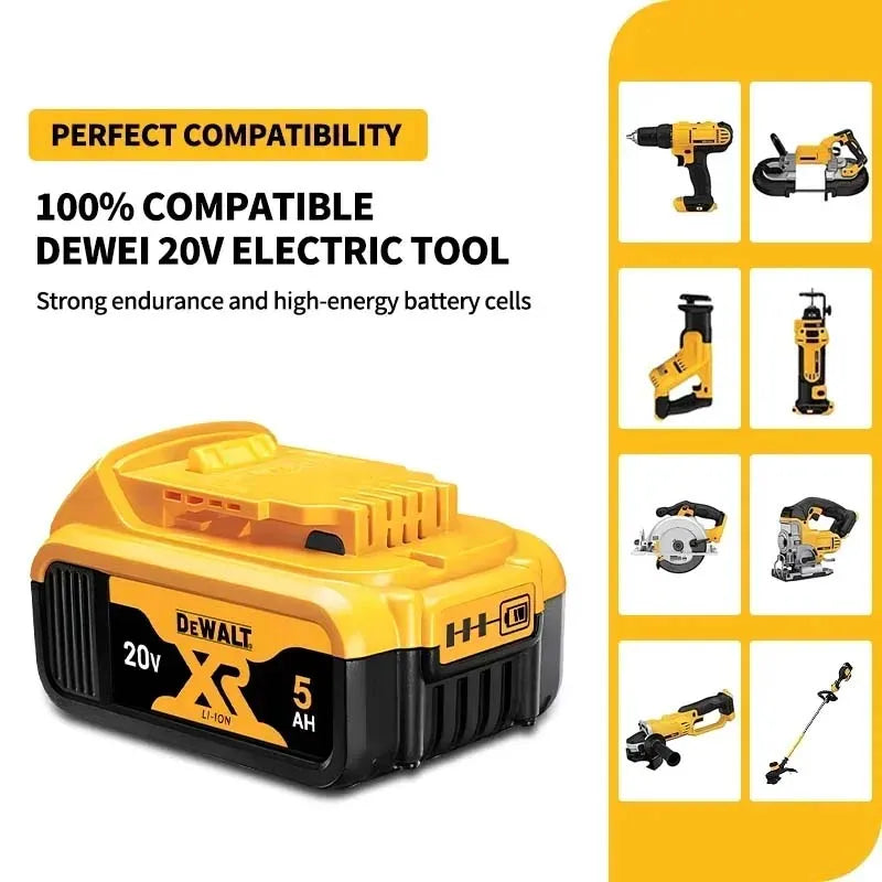 DEWALT 100% Original 20V 5AH Power Tool Battery 60V 9AH Flexvolt Battery Charger Combo DCB206 DCB205 DCB202 DCB609 DCB200 DCB184