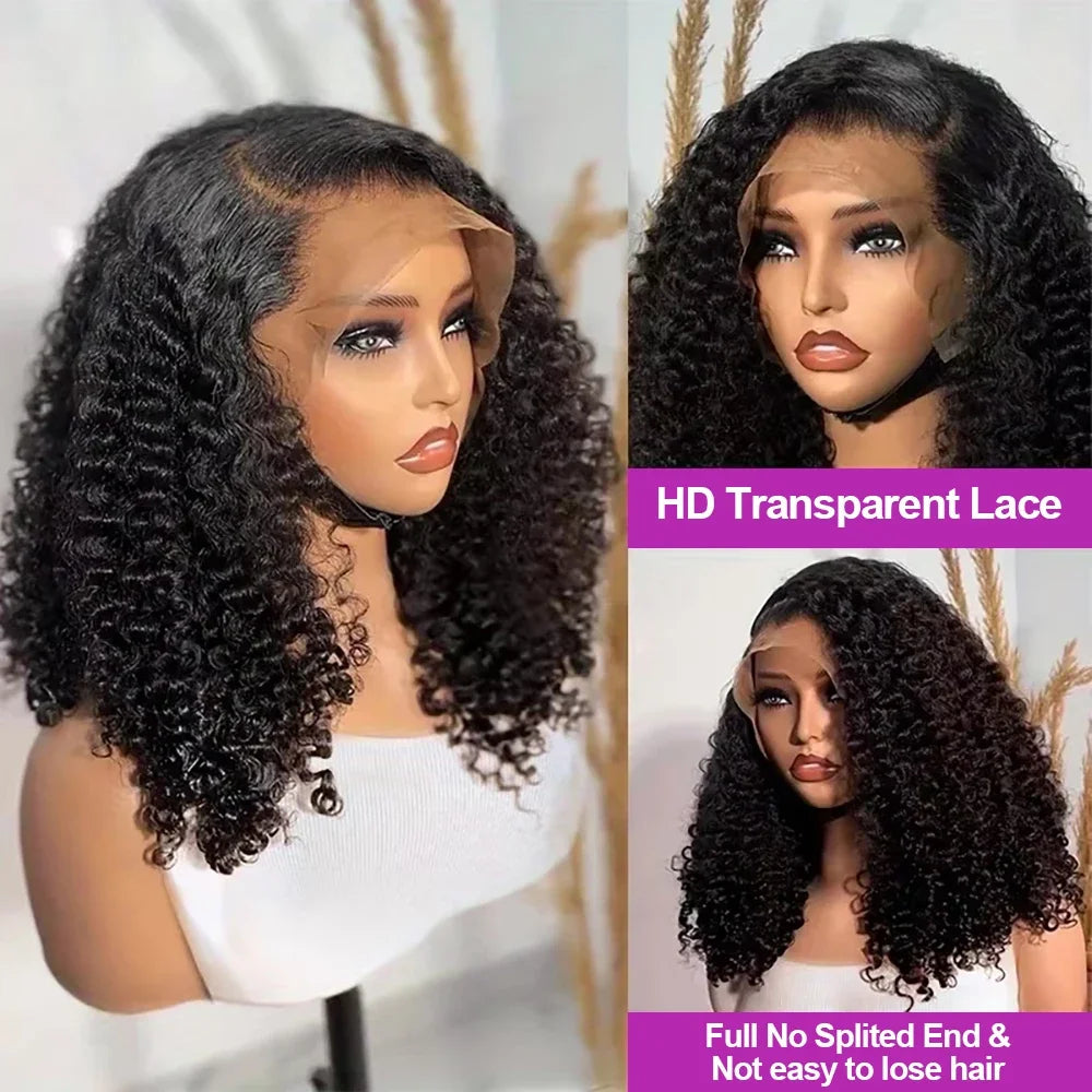 Short Bob Wigs Water Curly 13x4 13x6 Deep Wave HD Lace Frontal Wig For