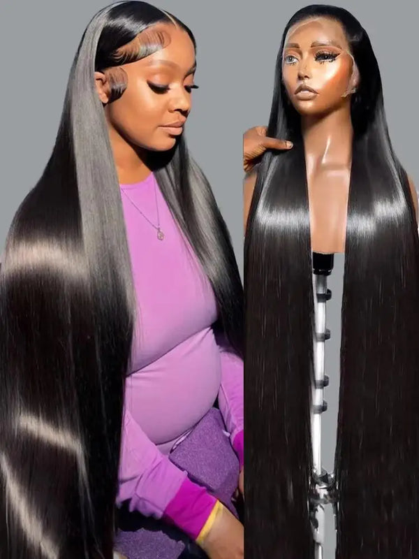 40 46 Inch 200 Density Frontal Wig For Black Women Brazilian Wigs Human