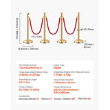 SucceBuy Stanchions 4/6/8Pcs Stainless Steel Post with Fillable Base Red Velvet Ropes & Posts Crowd Control Barriers Stanchions