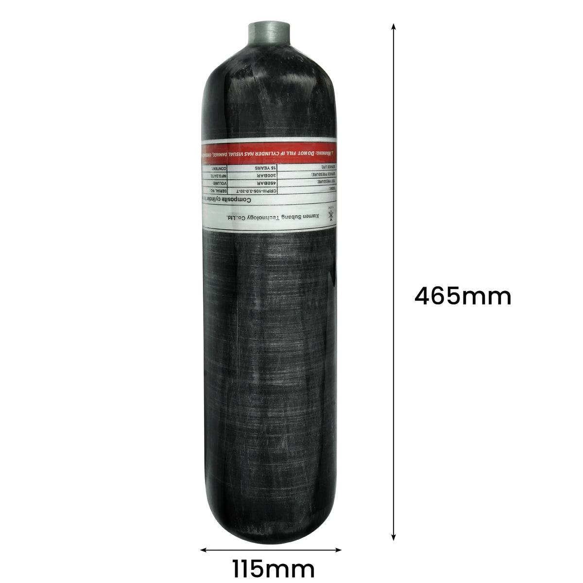 TUXING 4500Psi 300Bar 3L Carbon Fiber Cylinder High Pressure Tank Charging Regulator Fill Station Dual Gauge Valve M18*1.5