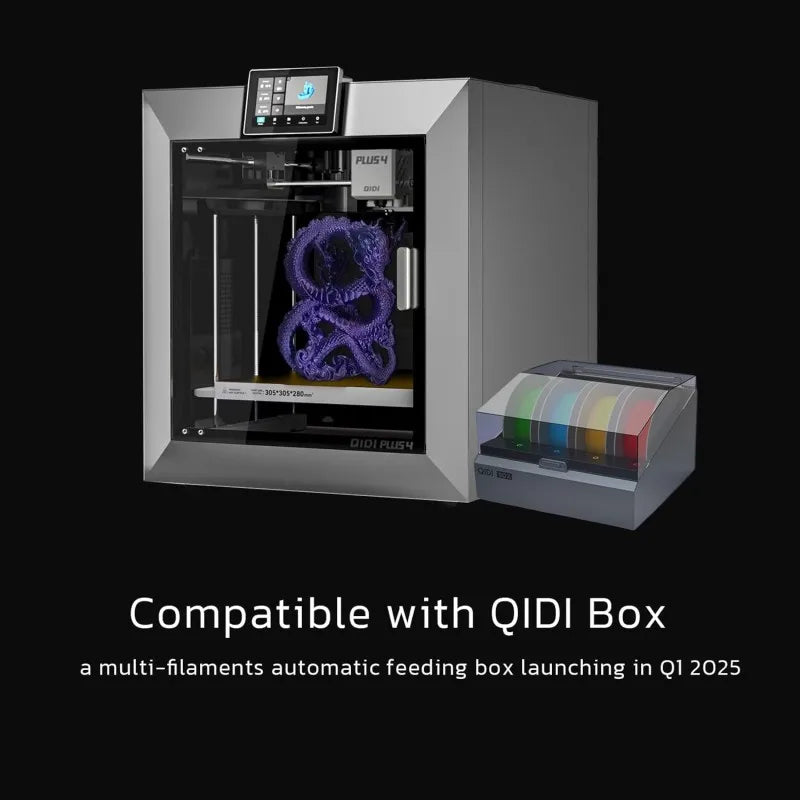 QIDI PLUS4 3D Printer 600mm/s Speed High-Temp 65℃ Chamber 370°C Direct Extruder Auto Leveling 1 Year for Industrial Use PLA