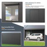 13x25 Ft Carport, Car Ports with 180g PE Tarp, Side-Opening Door & Roll-Up Windows, Carport Canopy, Portable Garage, Customized