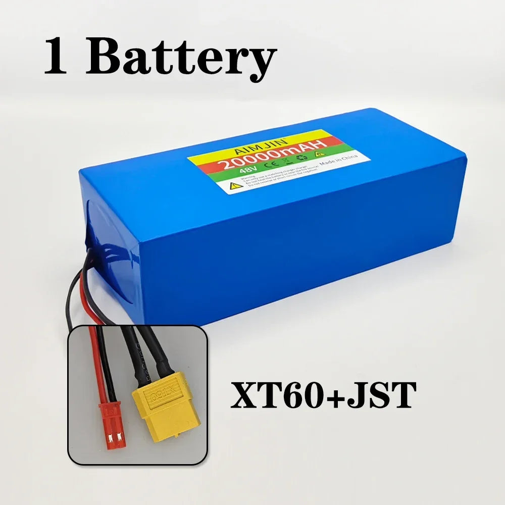 13S5P Battery Pack 48V battery 20Ah 18650 Lithium Suitable for scooters, mountain bikes ，with BMS