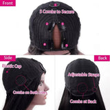 V Part Wig Bone Straight Human Hair Wigs For Women Brazilian Natural Color 250 Density Machine Made V Shape Wigs 40Inch