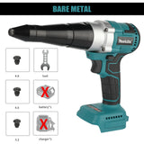Makita 18V Electric Rivet Gun 3.2-4.8mm Tool Free Nozzle Replacement Low Vibration Heavy Duty Industrial Riveting tools