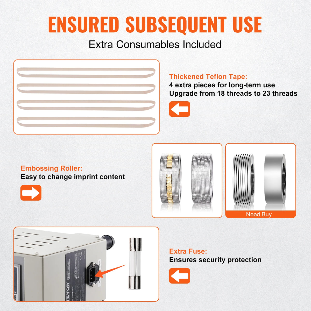 SucceBuy Vertical Band Sealer 6-12 mm Seal Width Continuous Bag Band Sealing Machine for 0.02-0.8 mm Plastic Bags Films Packing