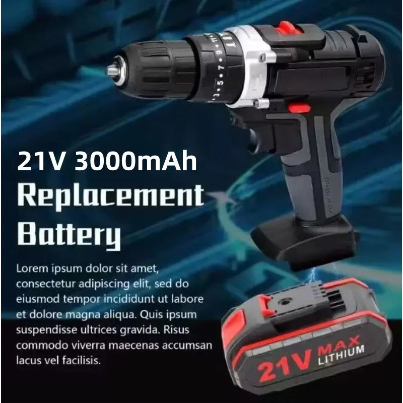 21VMAX 3000mAh Lithium Battery, Suitable for Battery Replacement and Re-Sawing of Cordless Drill, Chain Saw, Car Washing Machine
