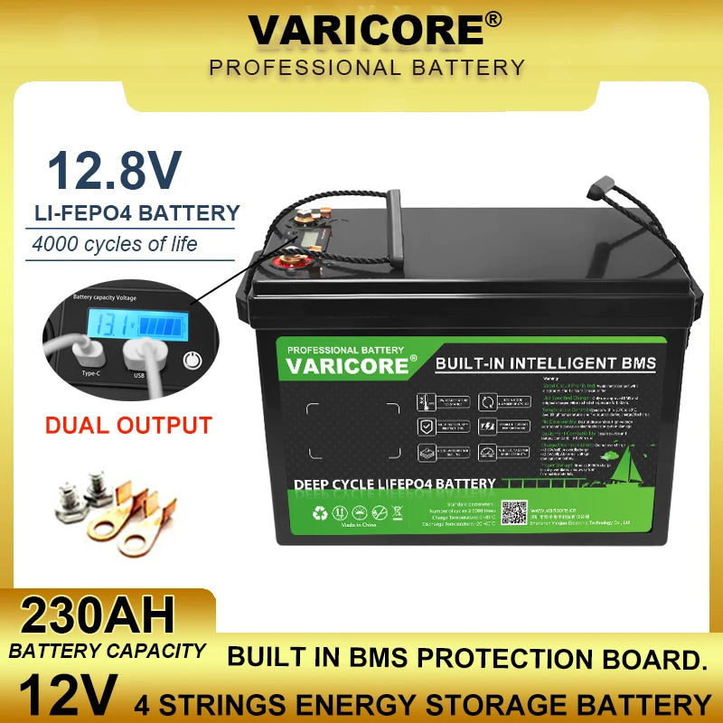 VariCore 12V/24V/48V 360Ah 340Ah 180Ah 150AH 100Ah LiFePO4 Battery 12.8V Lithium Iron Phosphate for EV RV Golf Cart Solar Wind