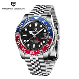 PAGANI DESIGN PD-1662 Luxury GMT Men Mechanical Wristwatch Sapphire Glass Stainless Steel 100M Waterproof Automatic Watches