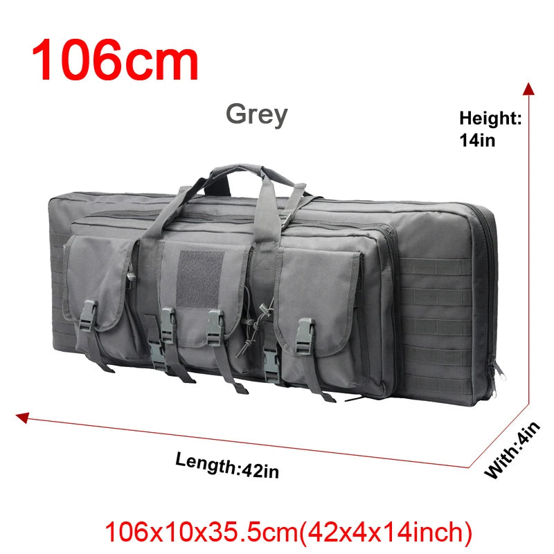 LQARMY 32 38 42 48 inch Tactical Double Rifle Case Molle Rifle Bag Sniper Airsoft Gun Case Backpack Hunting Gun Holster