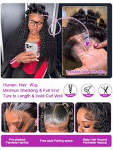 40 46 Inch Water Wave Curly Lace Front Wig 13x6 HD Deep Wave Lace Frontal Wig 300% Density Glueless Human Hair Wig For Women