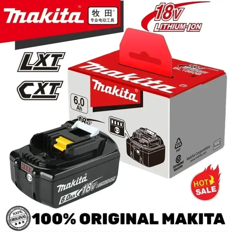 ️️️100% Original Makita 6Ah/5Ah for Makita 18V Battery BL1830B BL1850B BL1850 BL1860 Replacement Lithium Battery