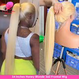 38 Inches 220 Density 360 Lace Frontal Wigs Straight Lace Frontal Wig
