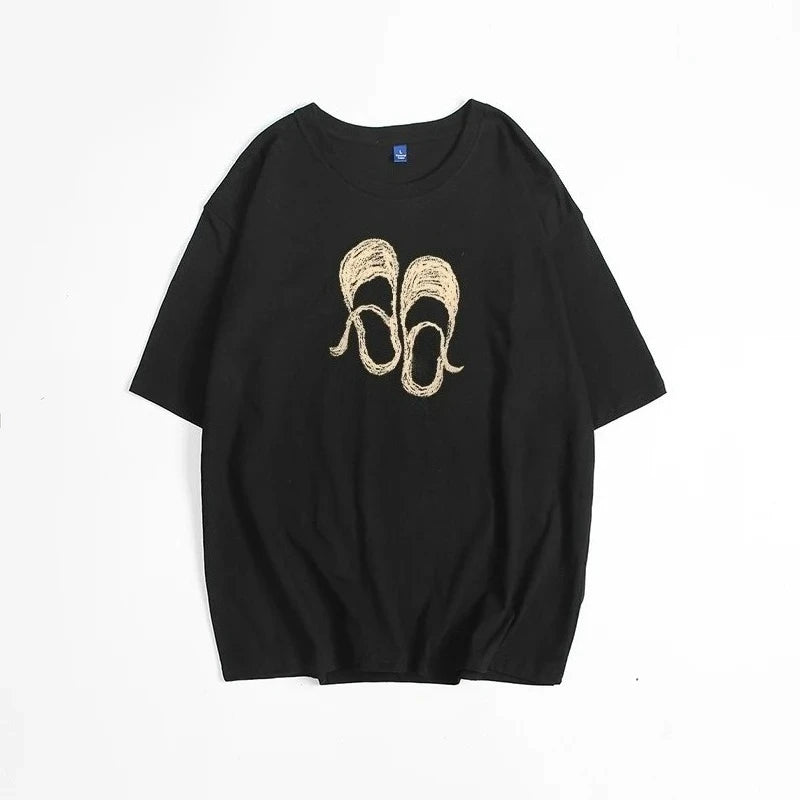 Hirsionsan Harajuku Graphic Printed T Shirt Women 2026 New Summer Cotton Soft Short Sleeve Tee Female Oversized High Street Tops