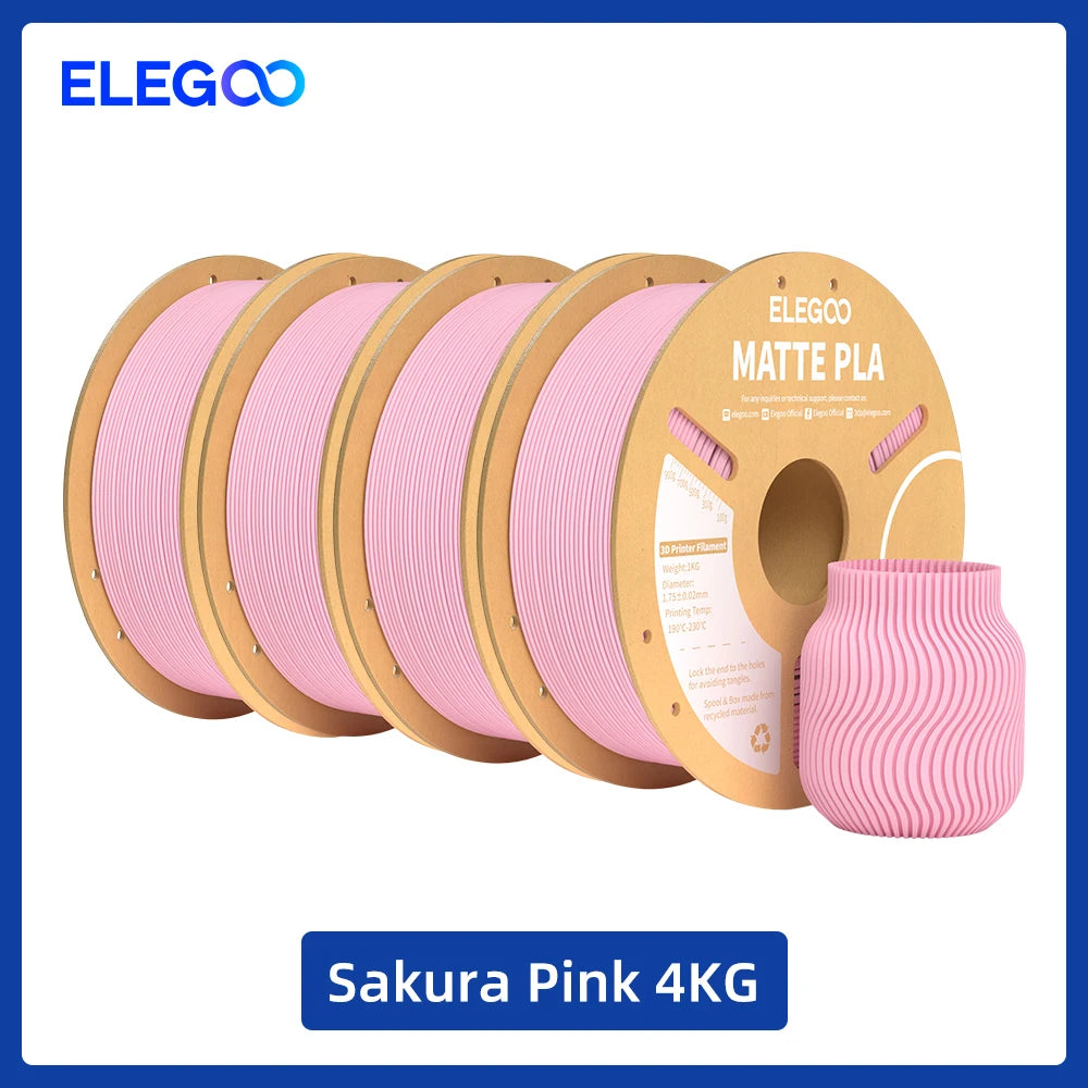 ELEGOO Multiple-Color Matte PLA Filament 1.75mm 2KG/4KG/5KG/10KG For EU US