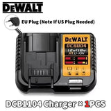 100% Original Dewalt 20V Battery 2AH 9AH Li-Ion Replacement Battery Charger Combo DCB202 DCB609 DCB209 DCB206 Power Tool Battery