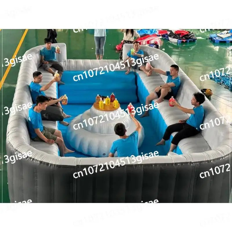 Equipped with Portable Lounge Chairs, Commercial Custom Inflatable Sofa Pool Set,