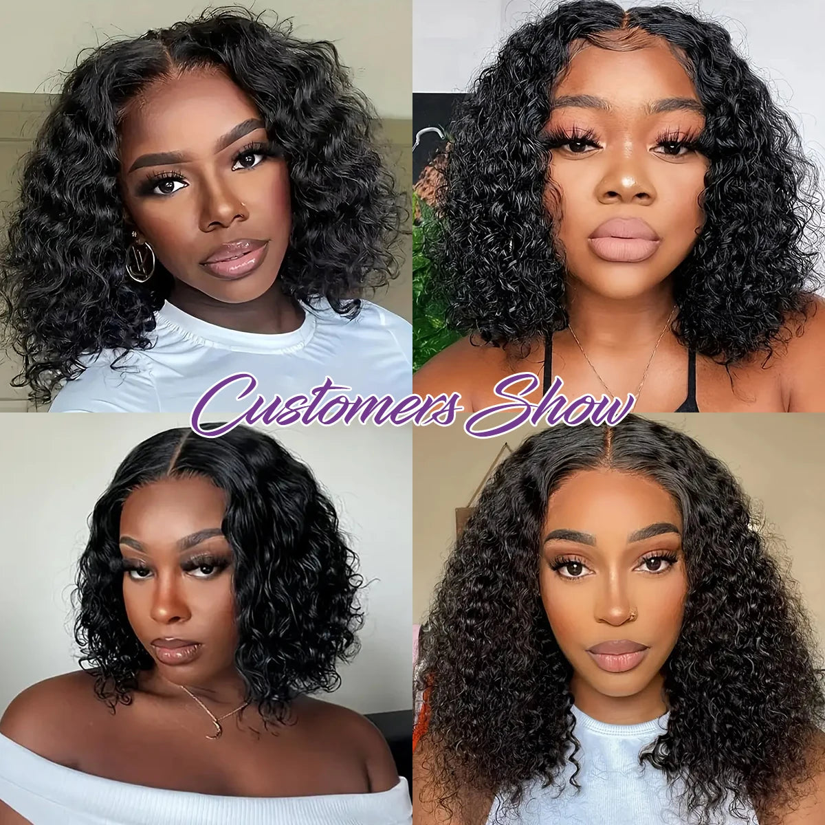Pre Cut No Glue Water Wave 13x6 Bob Wigs Curly 7x5 Glueless Wig Human