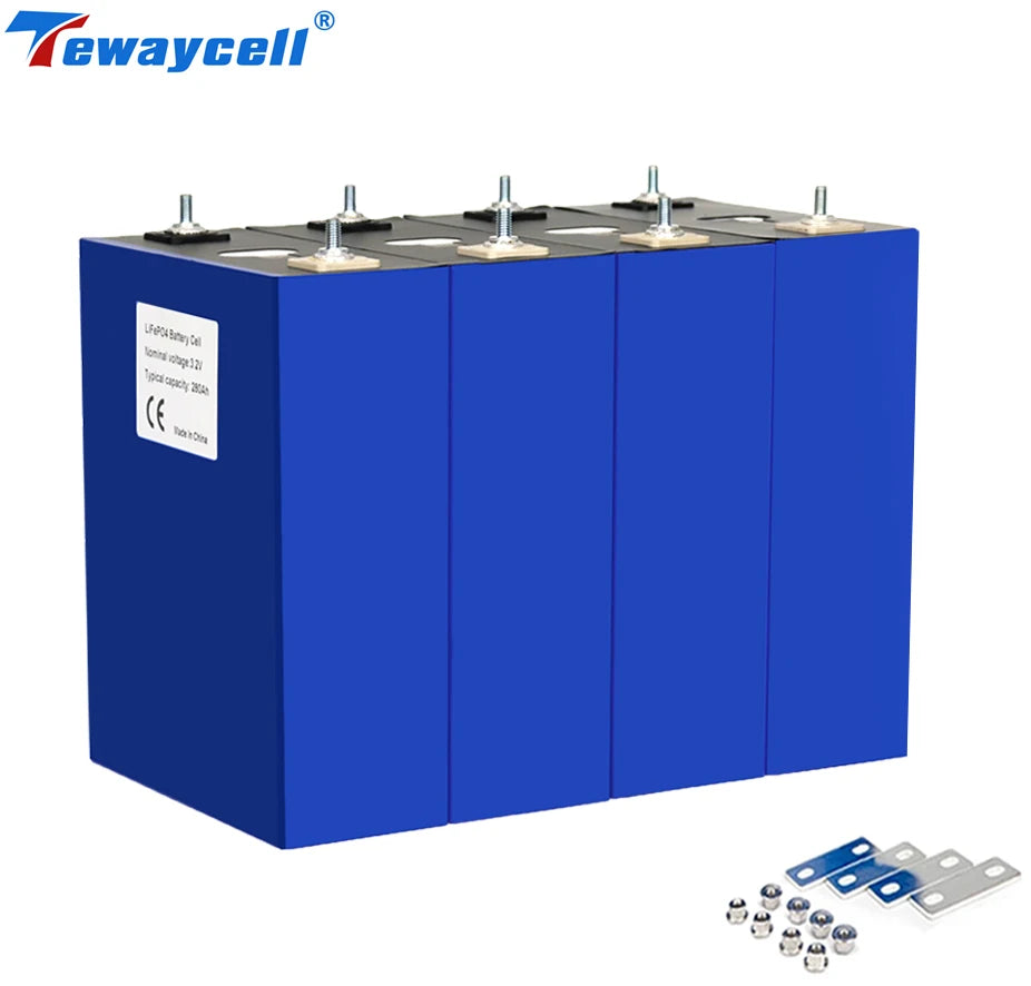 Tewaycell EU Stock 280Ah 314Ah LiFePO4 Battery 12V Grade A Rechargeable Pack 3.2V Lithium Iron Phosphate Prismatic EU Shipping