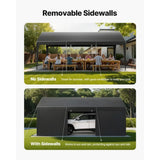 12x20 FT Heavy Duty Carport, Portable Car Canopy with Removable Sidewalls and Door, Outdoor Car Shelter,Customized