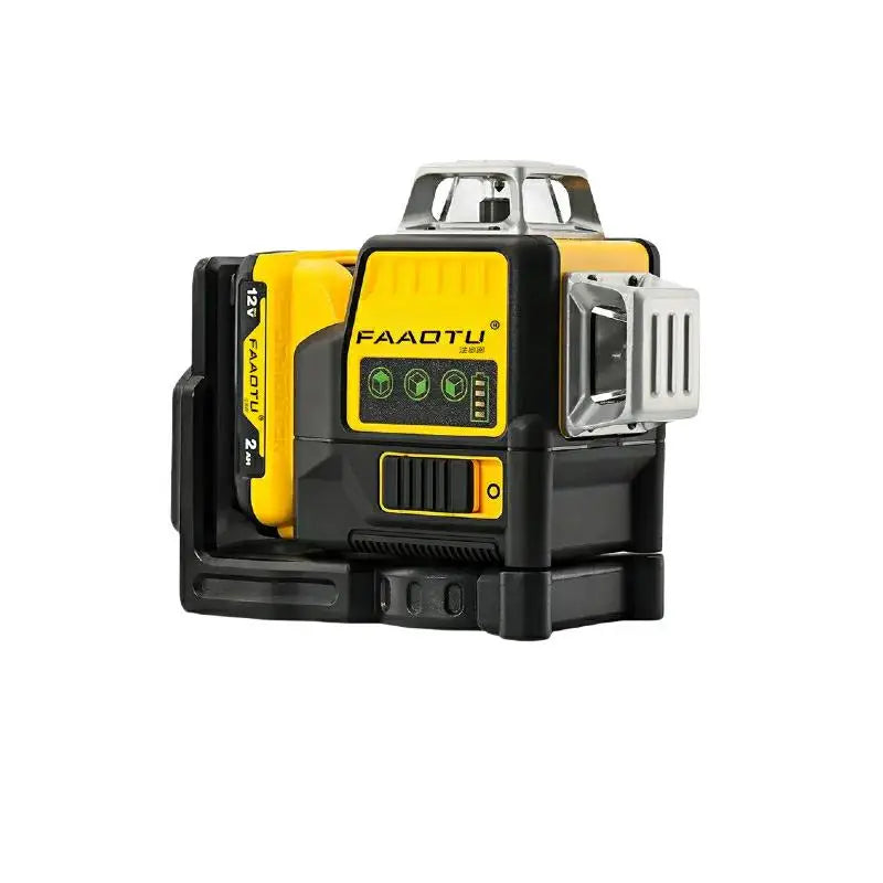FAAOTU 089LG Professional 3-Sided 12-Line 360° Laser Level 12V DW Battery Compatible Green Laser Tool for Outdoor Use