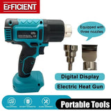 Heat Gun Cordless Hot Air Gun Industrial Handheld Electric Heat Gun Temperatures Adjustable 18V Battery Fit Makita