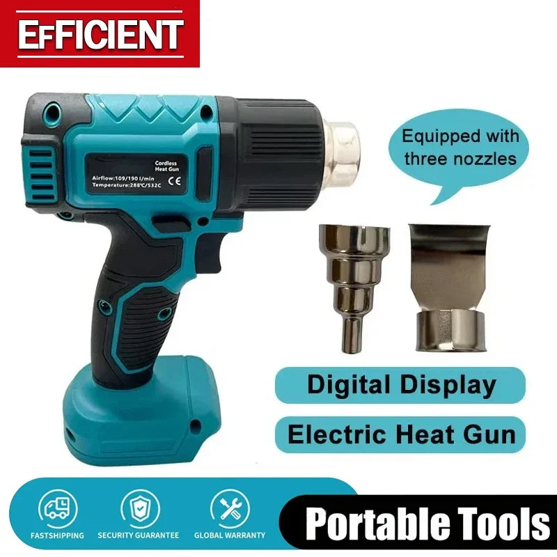 Heat Gun Cordless Hot Air Gun Industrial Handheld Electric Heat Gun Temperatures Adjustable 18V Battery Fit Makita