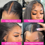 30 36 40 Inch Straight 13x6 HD Lace Frontal Wig Human Hair Transparent Lace Front Wig 300% Full Human Hair Lace Wigs on Sale