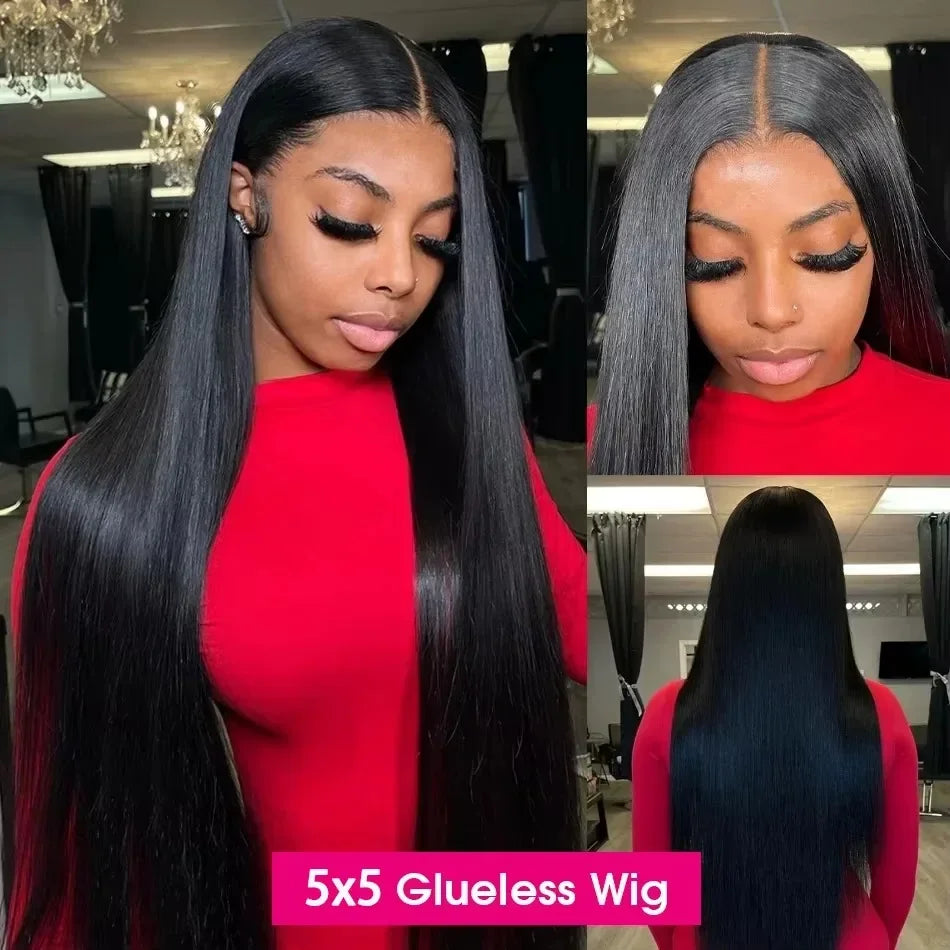 30 40 Inch 13x4 13x6 HD Transparent Bone Straight Lace Front Wigs 4x4