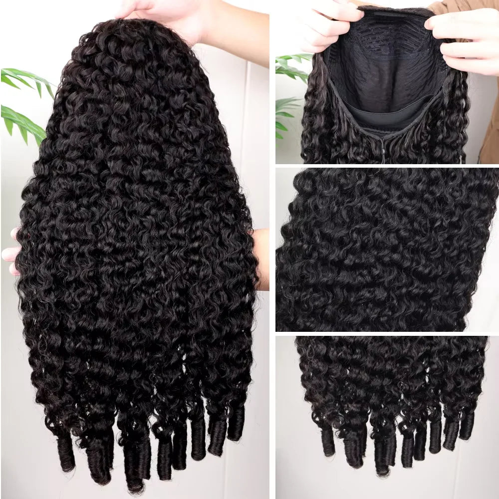 200 Density Burmese Curly Human Hair Wig Brazilian 7x6 13x4 13x6 HD Transparent Lace Frontal Human Hair Wigs for Women 40 Inch