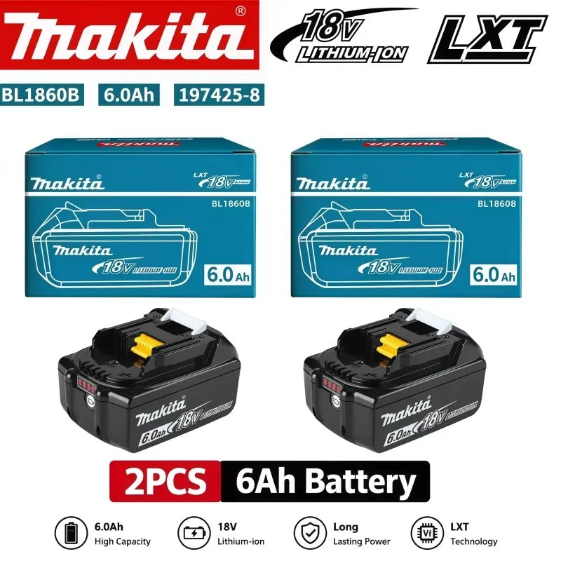 100% Original Style 18V 6.0Ah Rechargeable Battery Use Power Tool Battery Compatible With Makita BL1830 BL1860B Cordless Tools