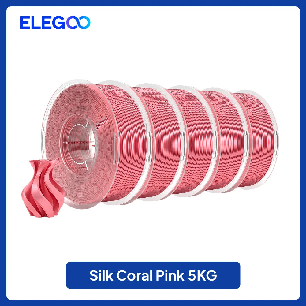 ELEGOO 5KG/10KG 1.75mm Silk PLA Filament,3D Printer Filament 1kg Gold Silver Fits for Most FDM 3D Printers