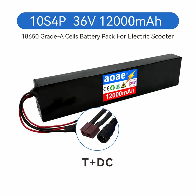 36V Lithium Battery Pack 10S4P 12Ah 14Ah 18650 Grade-A Cells 500W-1000W Built-in BMS for Kugoo M2 M2 Pro M2+ Electric Scooter