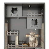 Postmodern Factory Manufacturer Hot Selling Pet Cages&houses Multi Function Cat Cage Large Pet Furniture Solid Wood Cat Villa