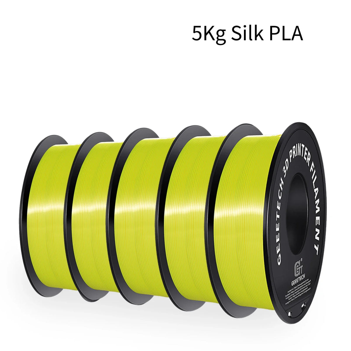 GEEETECH 5Rolls 3D Silk PLA Filament 1Kg/roll 1.75mm Spool Wire For 3D Printer Material,Vacuum packaging,Safety