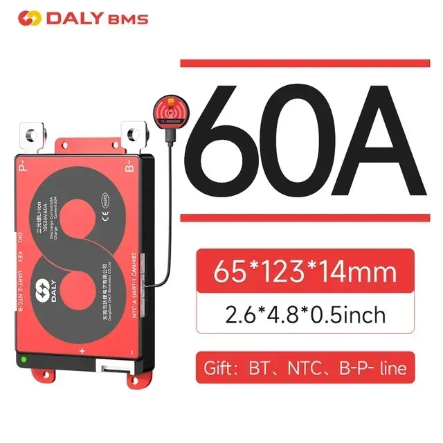 12V~72V Daly Smart Li-ion LiFePO4 BMS 3S 4S 7S 8S 10S 12S 13S 14S 15S 16S 17S 20S 24S 40A To 500A Bluetooth APP Double UART